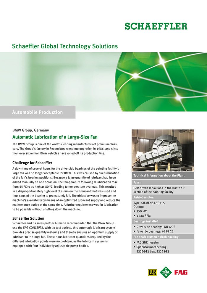 Automatic Lubrication of a Large-Size Fan Automatic Lubrication of a Large-Size Fan